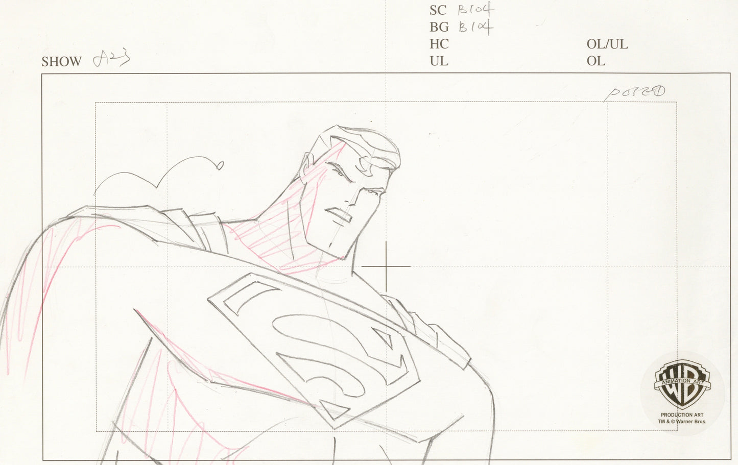 Justice League Original Production Drawing: Superman