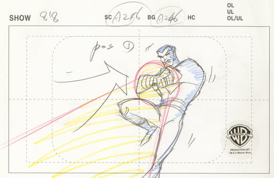 Justice League Original Production Drawing:  Sinestro