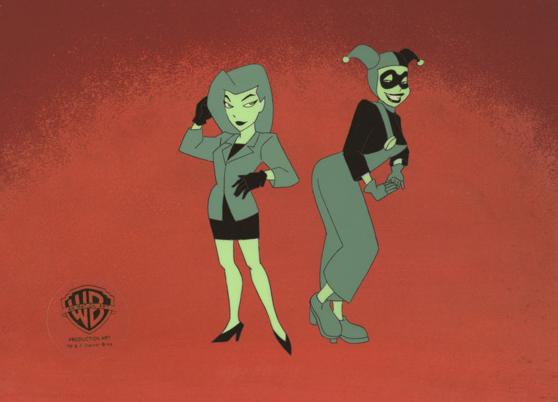 The New Batman Adventures Original Production Cel: Poison Ivy and Harley Quinn