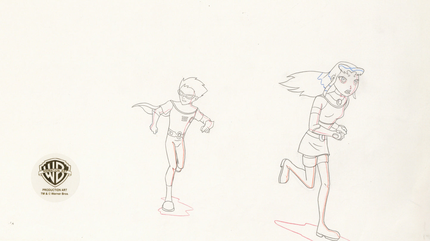 Teen Titans Original Production Drawing: Robin and Starfire