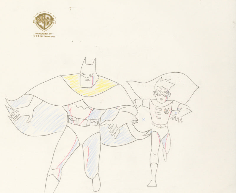 The New Batman Adventures Original Production Drawing: Batman and Robin
