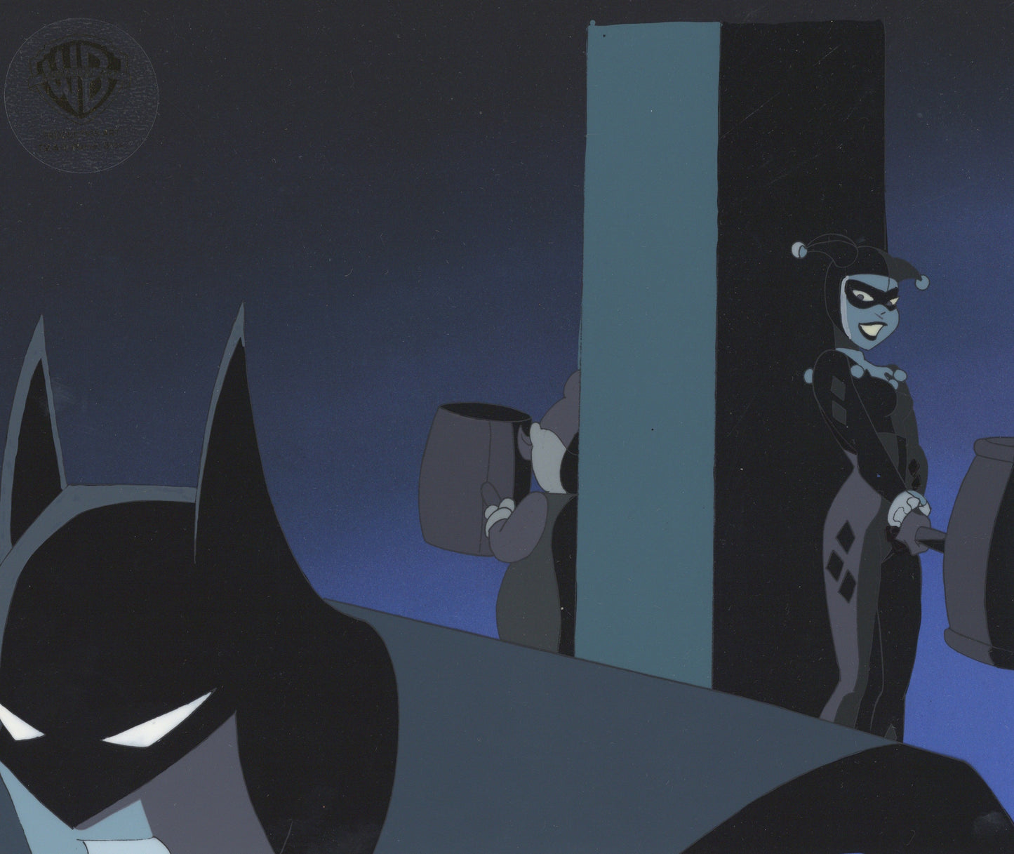 The New Batman Adventures Original Production Cel:  Batman and Harley Quinn