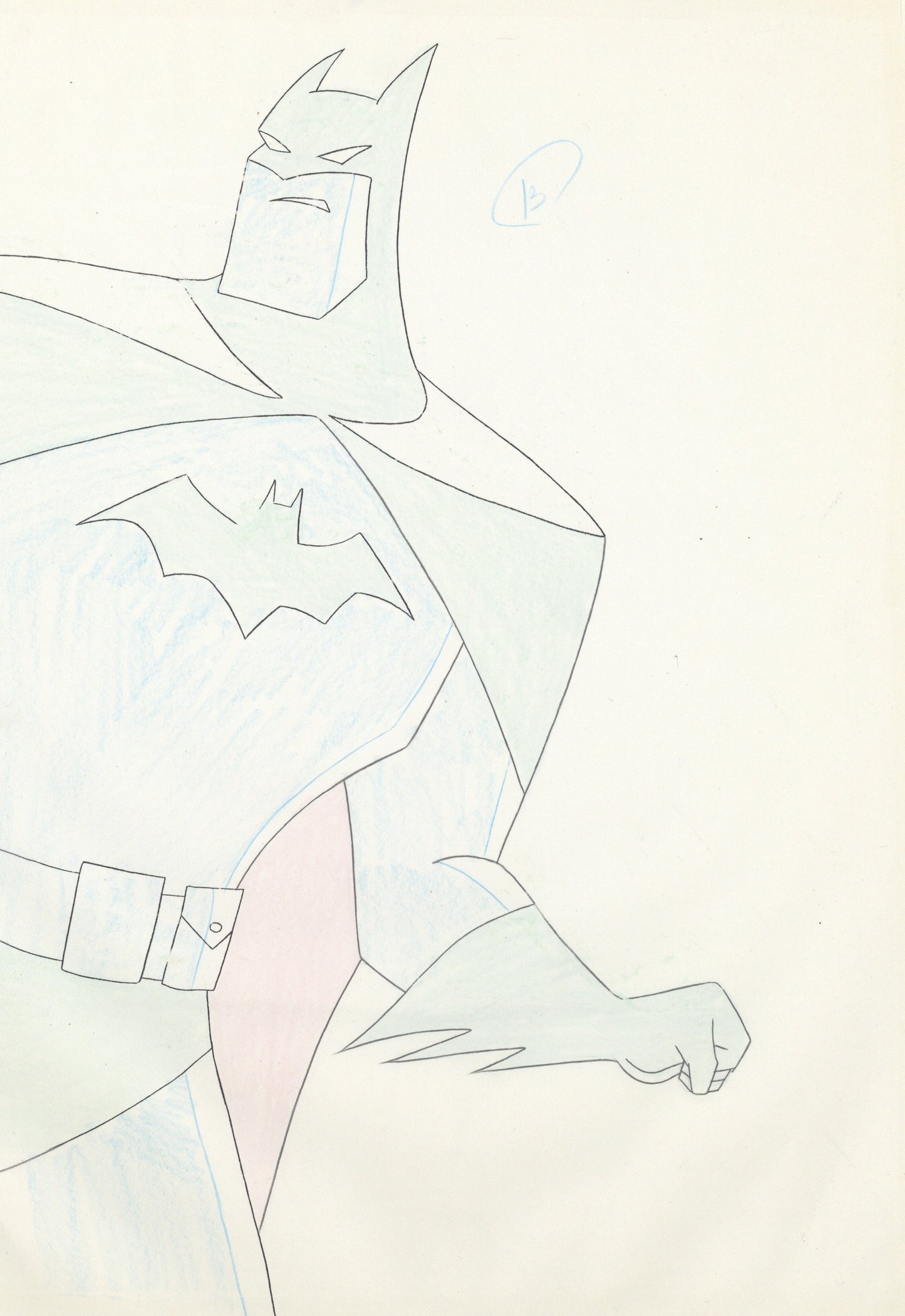 The New Batman Adventures Original Production Cel with Matching Drawing (Oversized): Batman