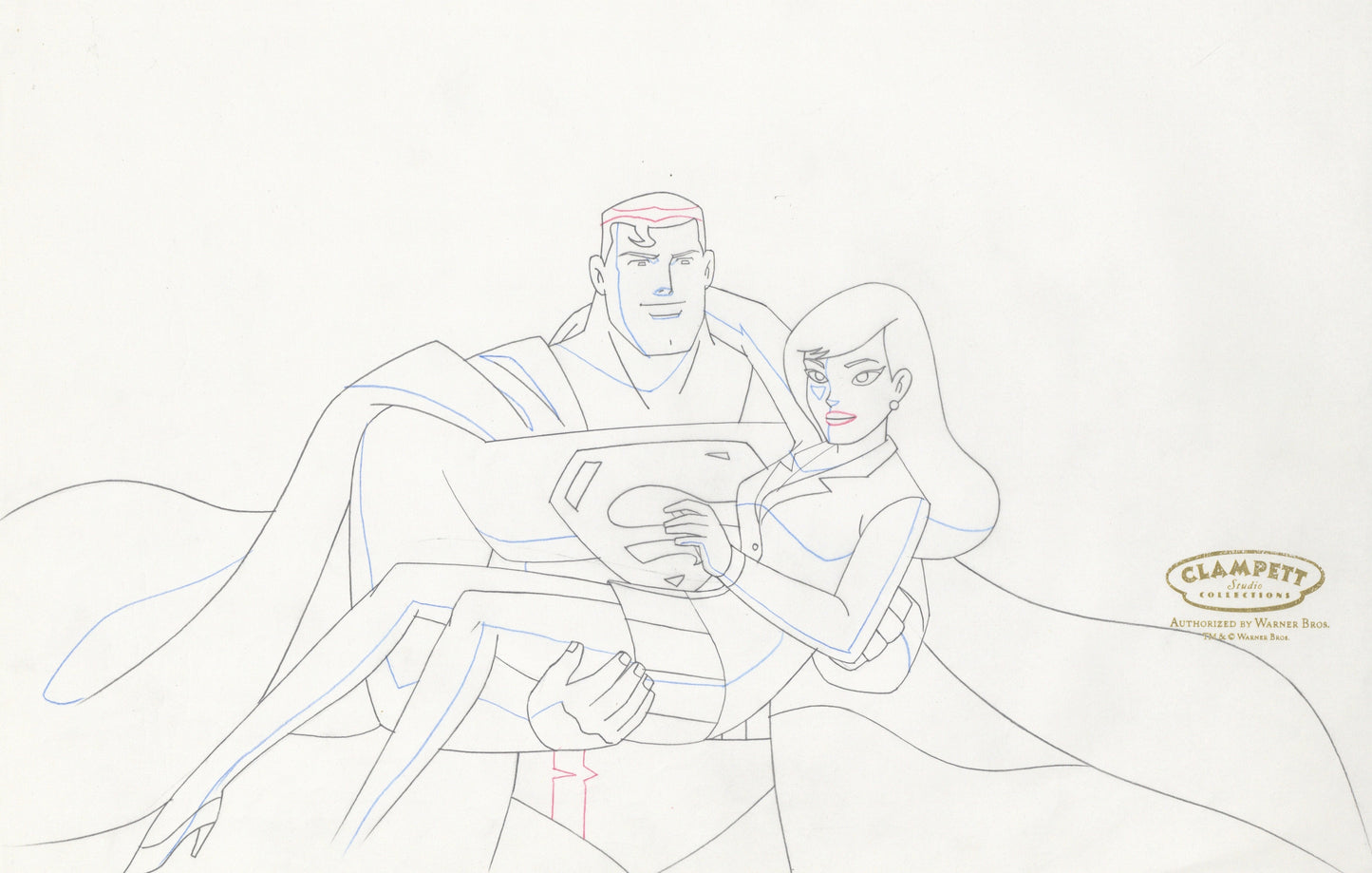 Justice League Original Production Drawing: Superman and Lois Lane