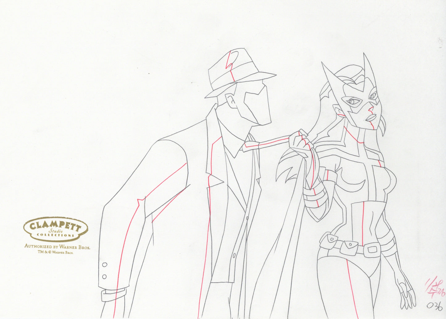 Justice League Unlimited Original Production Drawing: Huntress and Question