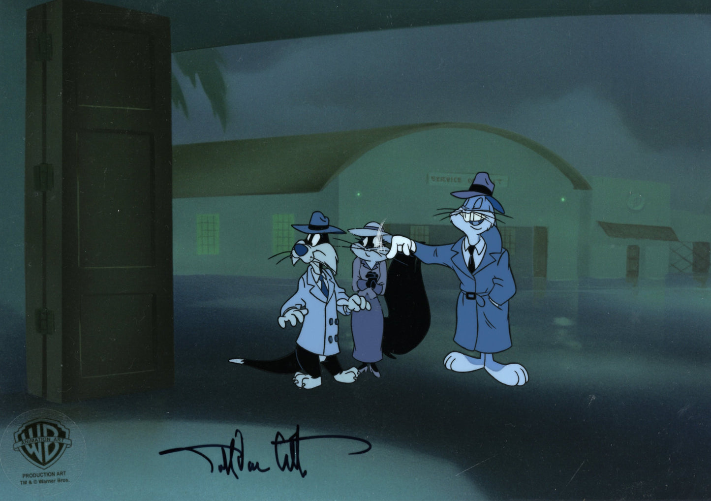 Looney Tunes Original Production Cel Signed By Darrell Van Citters: Bugs Bunny, Sylvester, Penelope