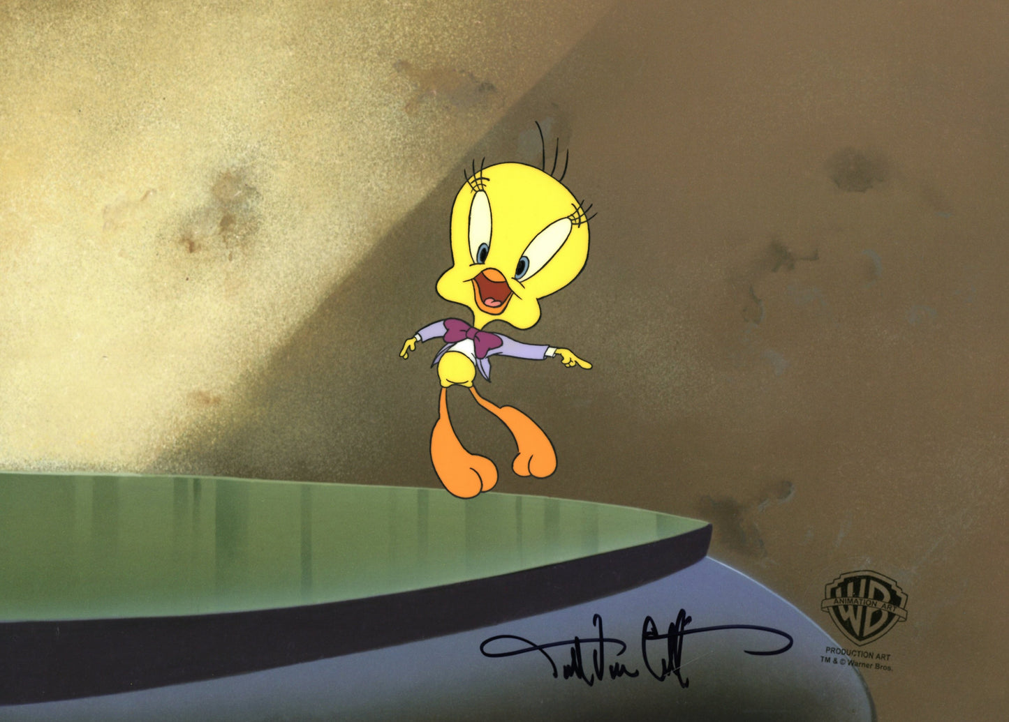 Looney Tunes Original Production Cel Signed By Darrell Van Citters: Tweety Bird