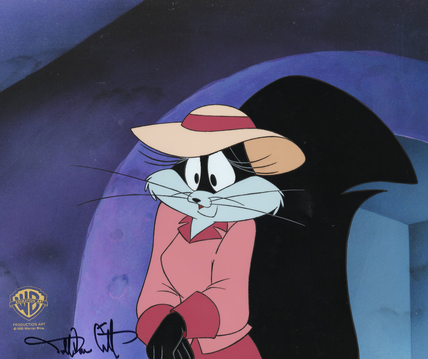 Looney Tunes Original Production Cel Signed By Darrell Van Citters: Penelope Pussy Cat