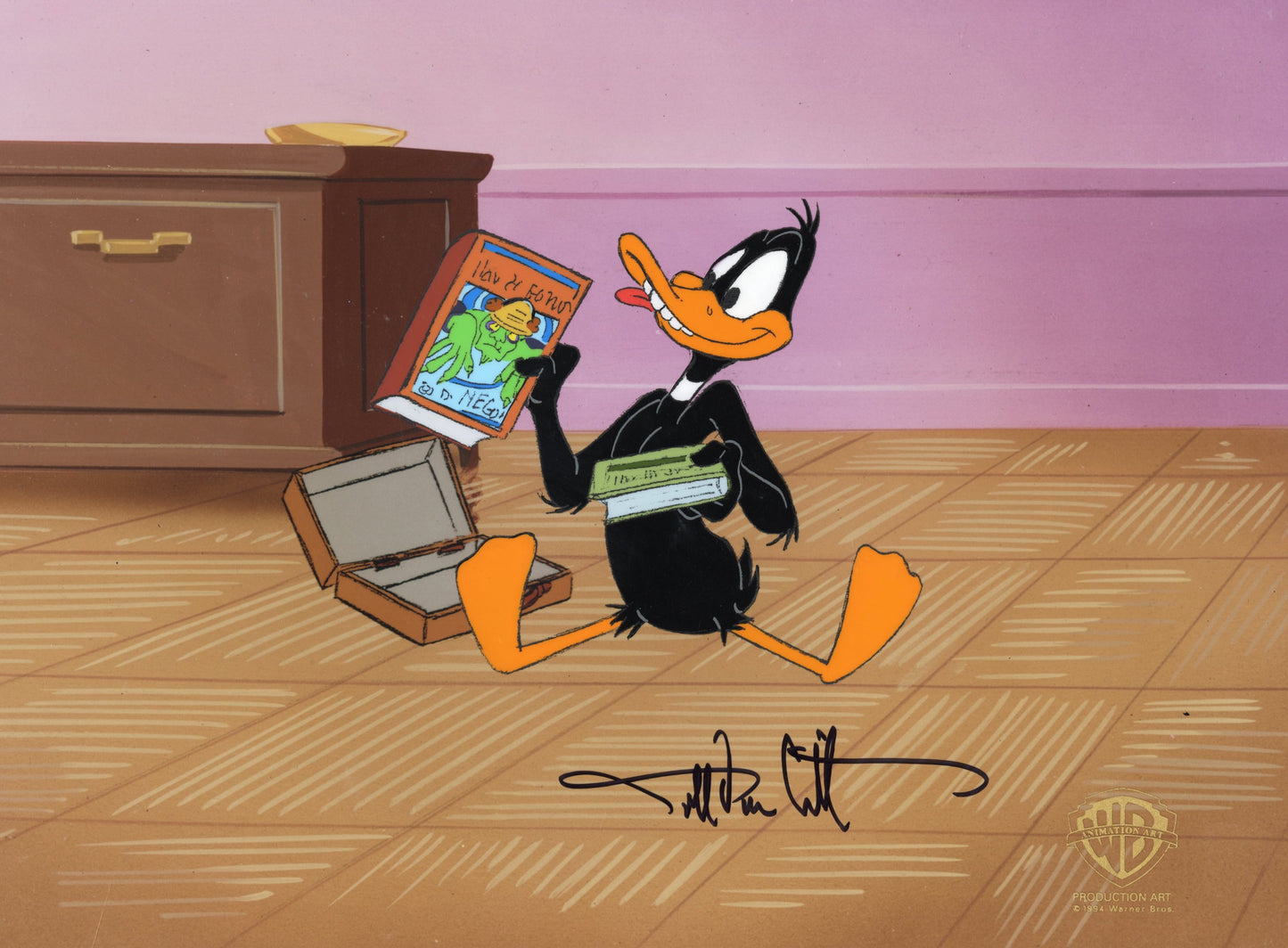 Looney Tunes Original Production Cel Signed by Darrel Van Citters: Daffy Duck