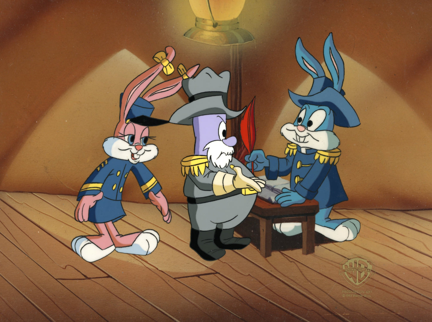 Tiny Toons Original Production Cel: Babs Bunny, Buster Bunny, Blard Simpleton