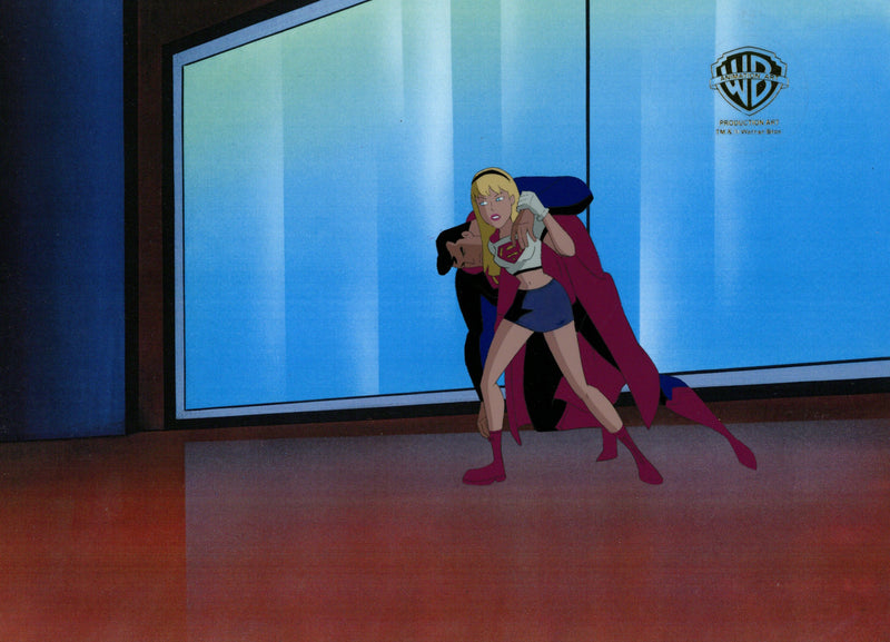 Superman the Animated Series Original Production Cel: Supergirl and Superman