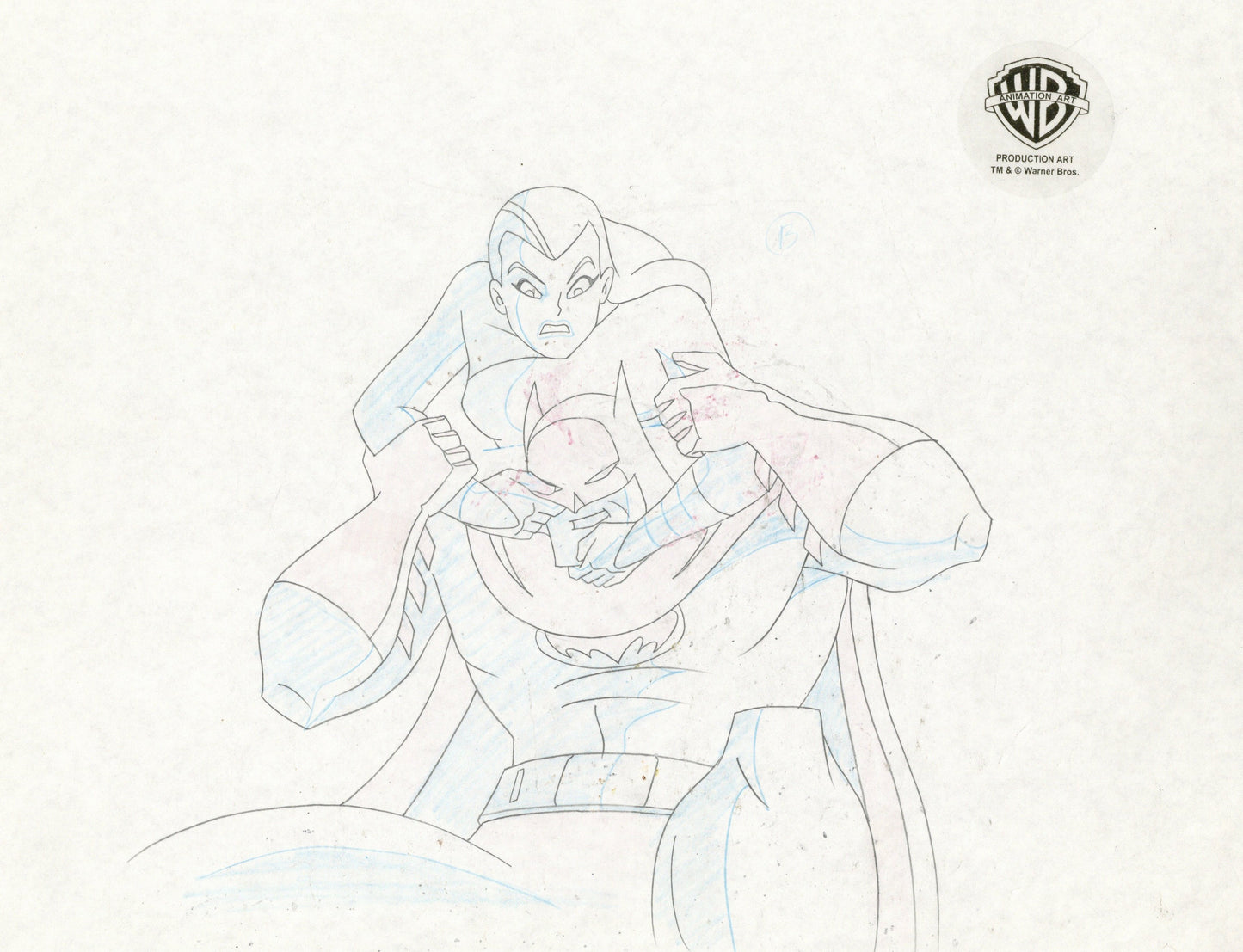 Batman The Animated Series Original Production Drawing: Batman and Red Claw