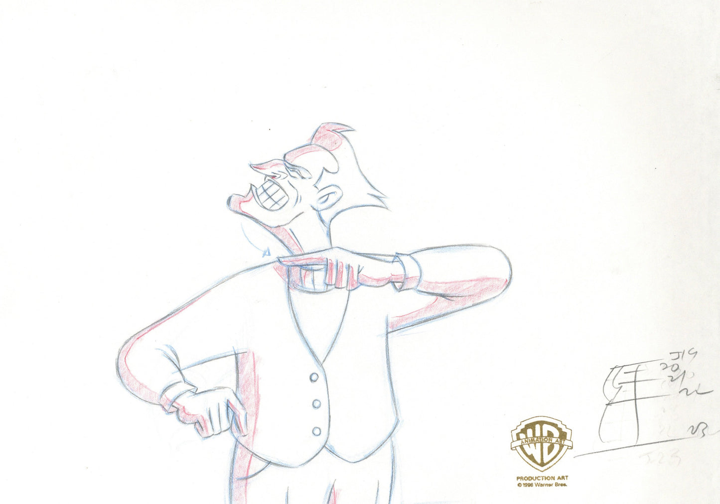 Batman The Animated Series Original Production Drawing Double Aperture: Joker