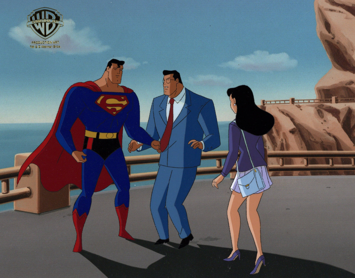 Superman the Animated Series Original Production Cel: Bizarro, Clark Kent, Lois Lane