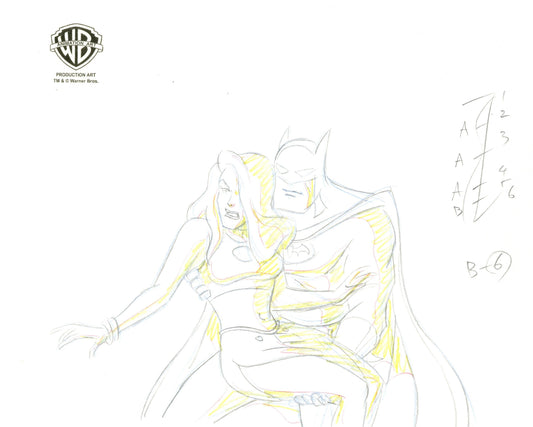 Batman The Animated Series Original Production Drawing: Talia and Batman