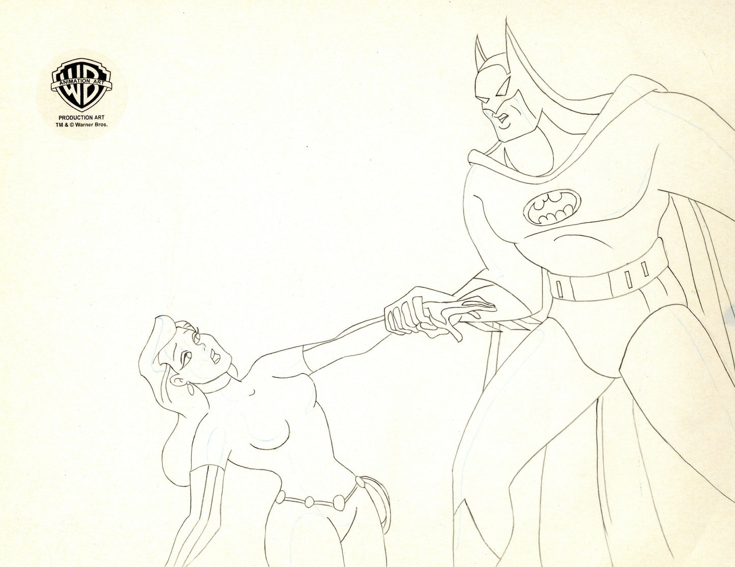Batman The Animated Series Original Production Drawing: Selina Kyle, Batman
