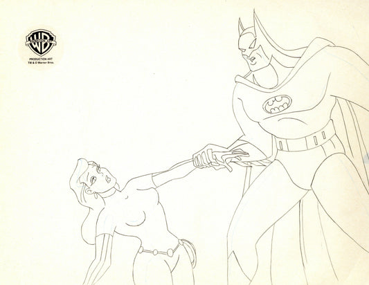 Batman The Animated Series Original Production Drawing: Selina Kyle, Batman