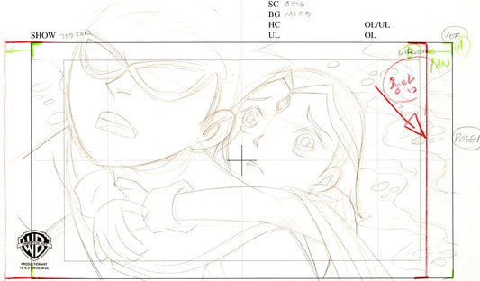 Teen Titans Original Production Drawing: Robin and Raven
