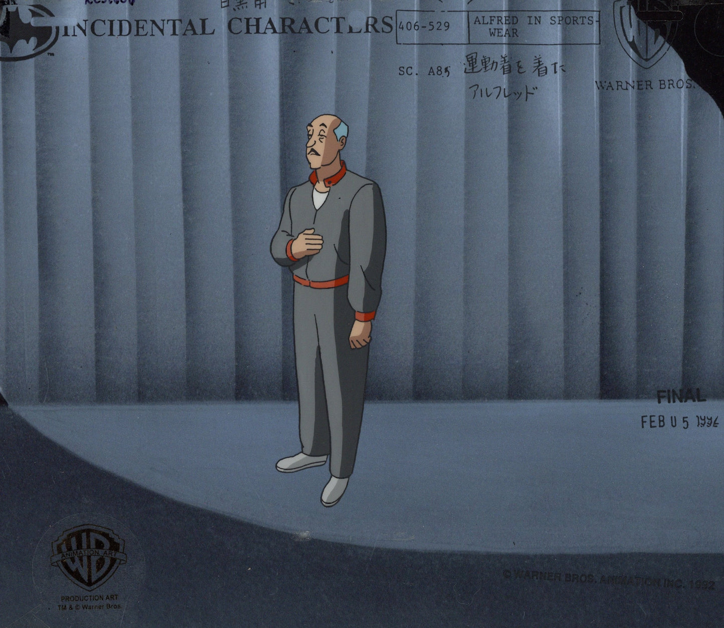 Batman the Animated Series Original Production Color Model Sheet Set: Alfred Pennyworth