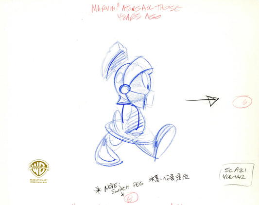 Looney Tunes Original Production Drawing: Marvin the Martian
