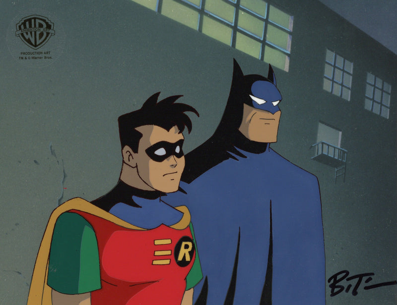 Batman The Animated Series Original Production Cel signed by Bruce Timm: Batman and Robin