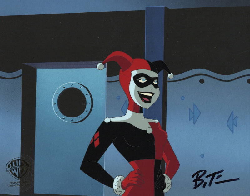 The New Batman Adventures Original Production Cel signed by Bruce Timm: Harley Quinn