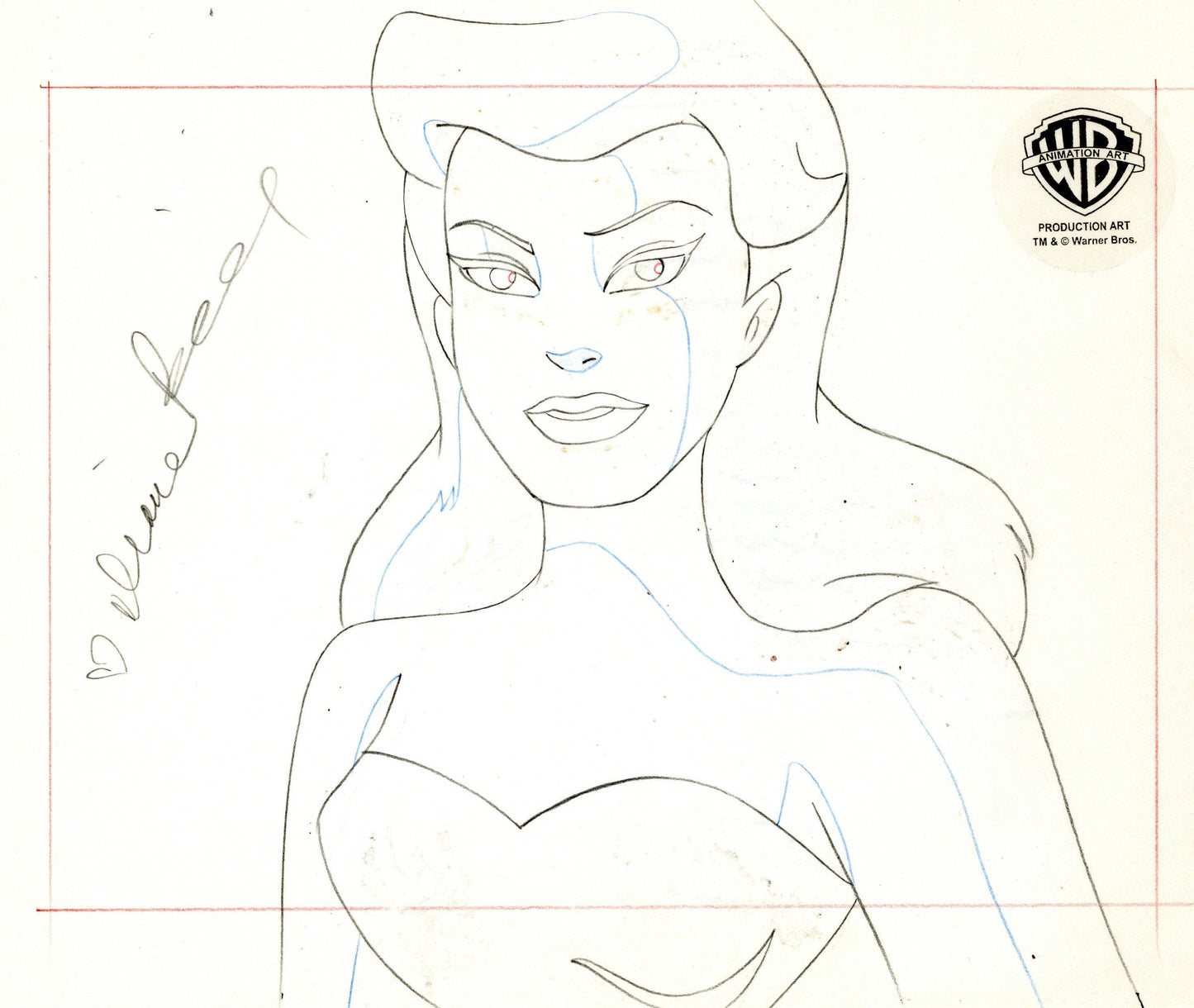 Batman The Animated Series Original Production Drawing signed by Diane Pershing: Poison Ivy