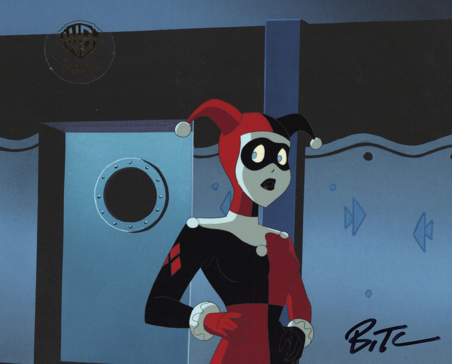 The New Batman Adventures Original Production Cel signed by Bruce Timm: Harley Quinn