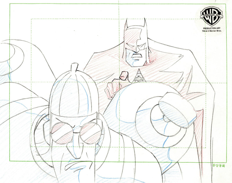 Batman The Animated Series Original Production Drawing: Batman and Condiment King
