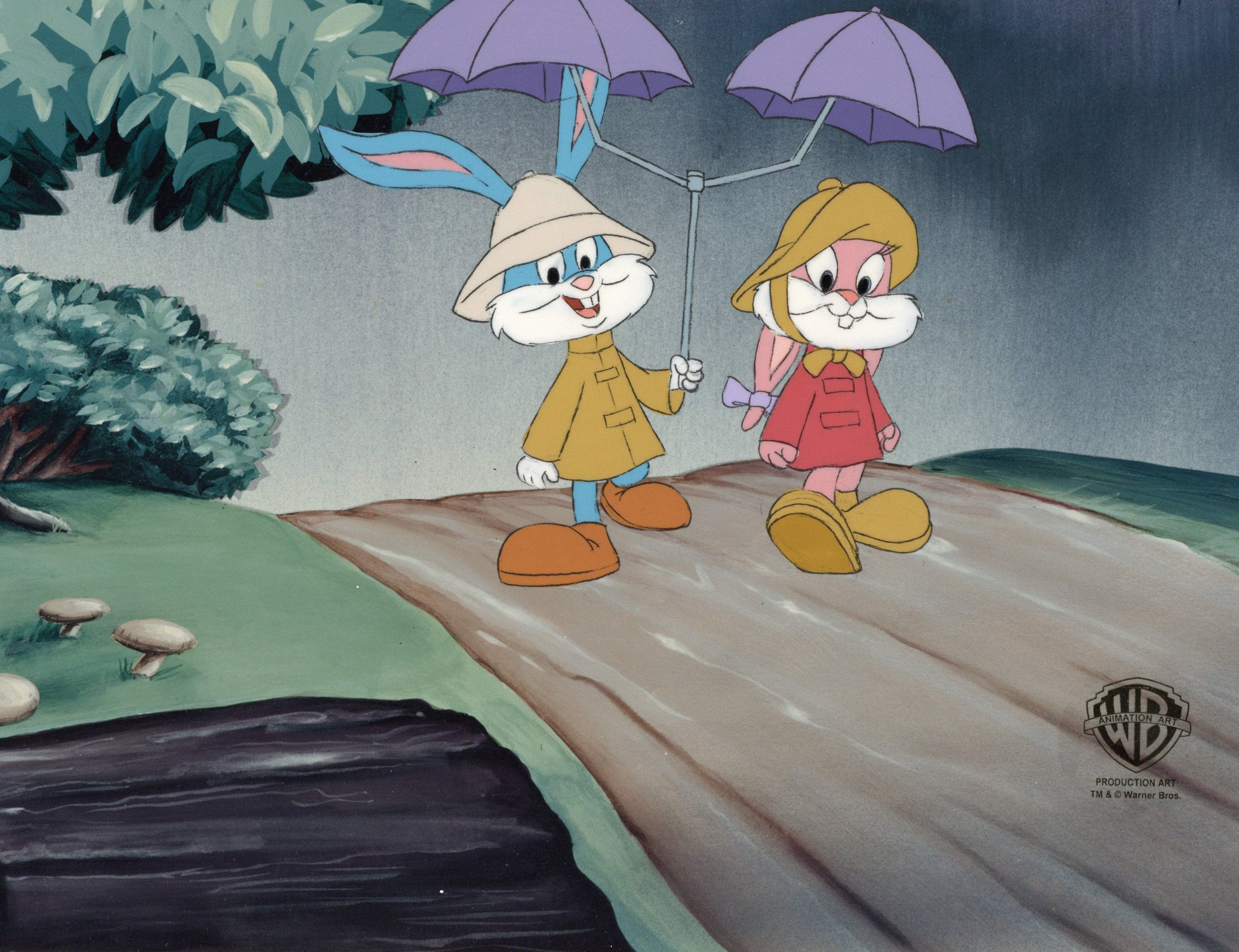 Buster Babs Tiny Toon Adventures Original Production Cel: Buster and Babs Bunny ...