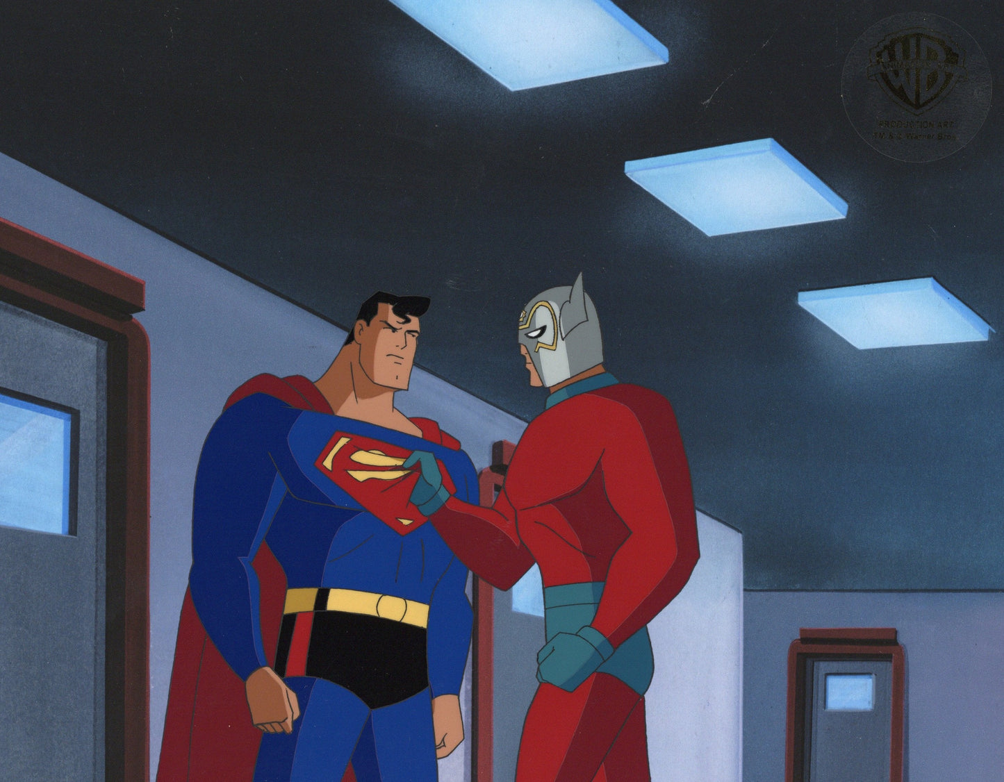 Superman the Animated Series Original Production Cel: Superman and Orion