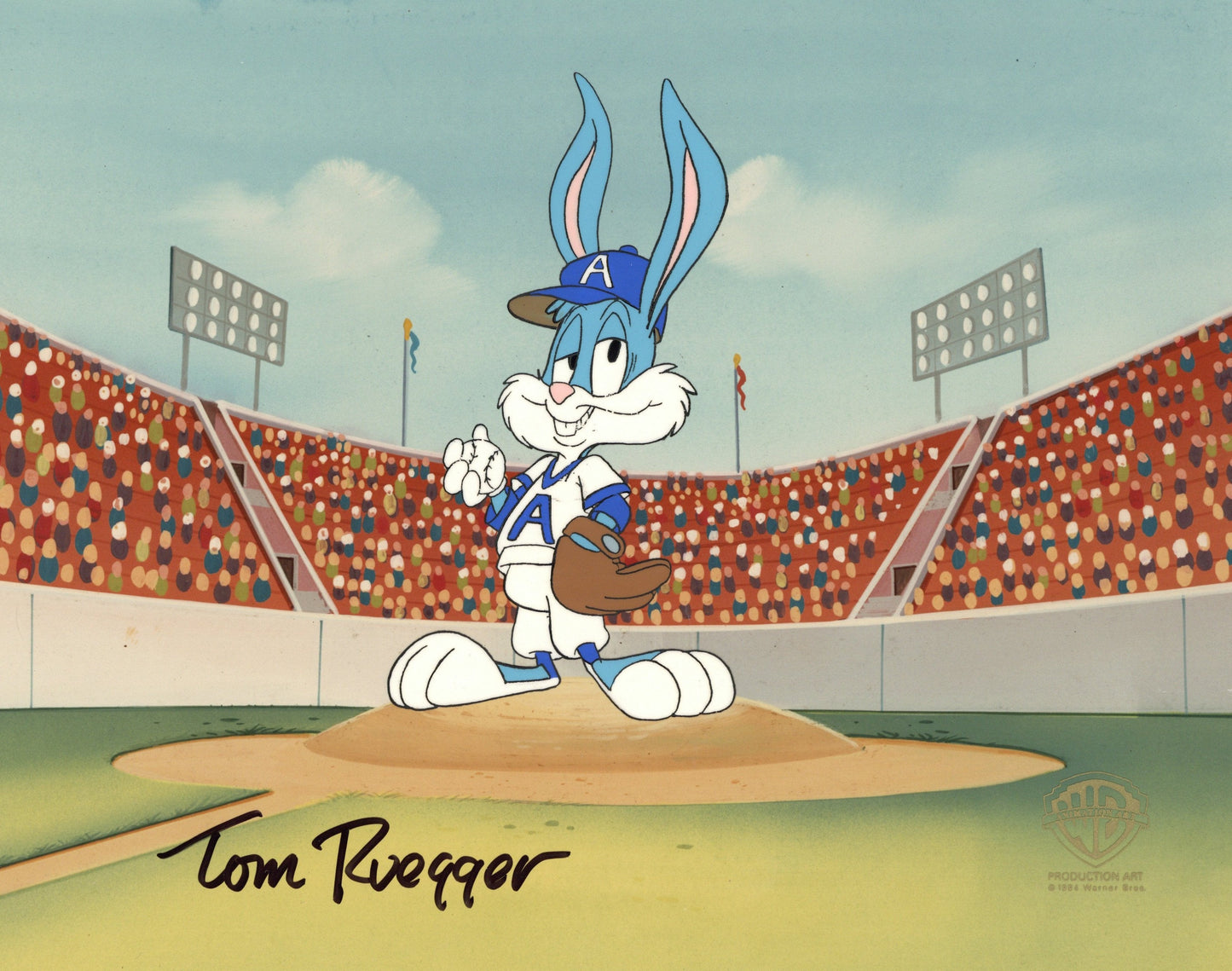 Tiny Toons Adventures Original Production Cel Signed by Tom Ruegger: Buster Bunny