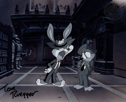 Tiny Toons Adventures Original Production Cel Signed by Tom Ruegger: Buster Bunny and Plucky Duck