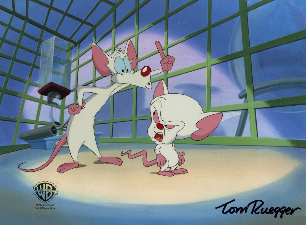 Tom Ruegger Style Pinky And The Brain Original Production Cel signed by Tom Ruegger: Pin ...