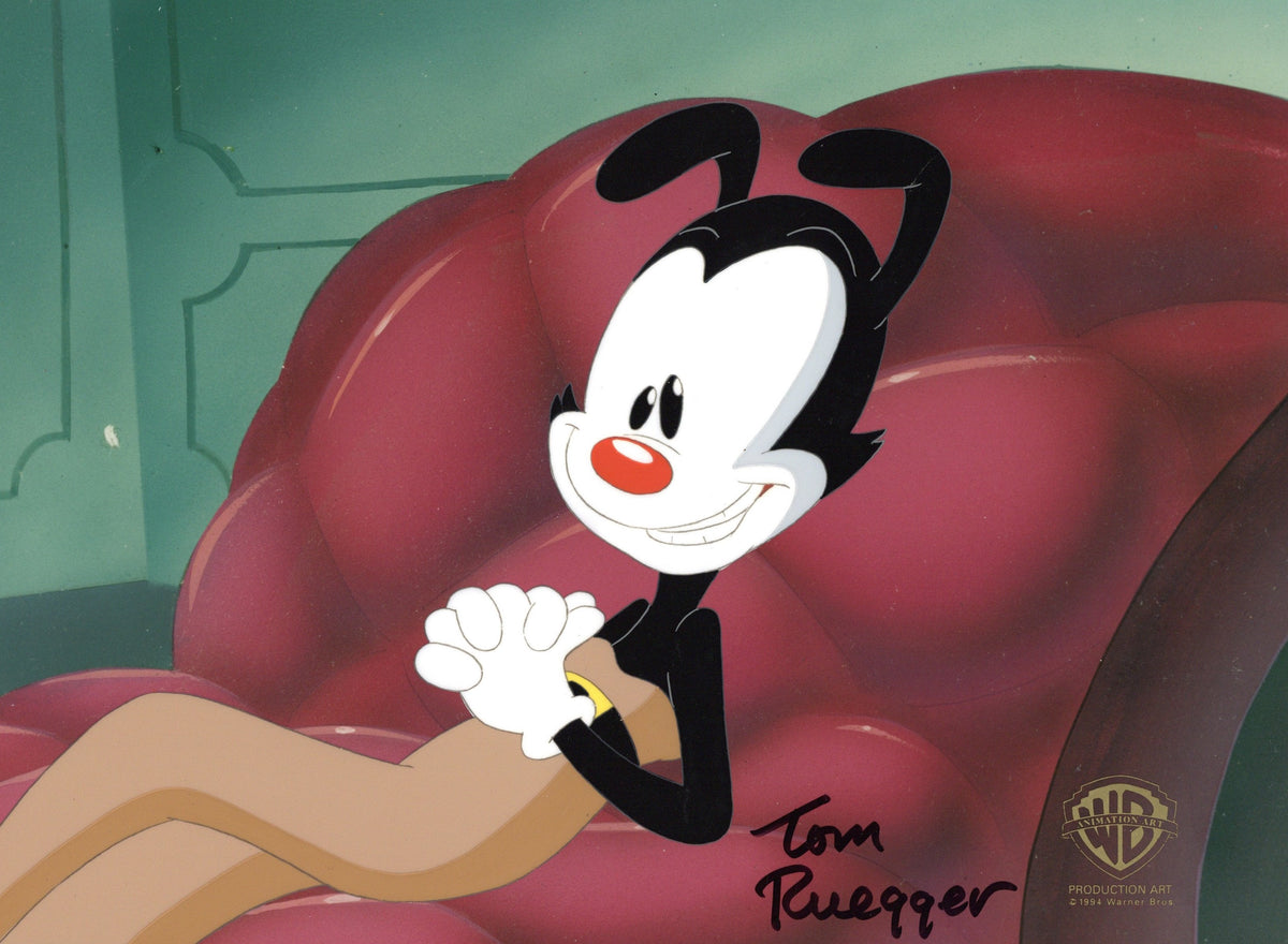 Tom Ruegger Productions Animaniacs Original Production Cel Signed by Tom Ruegger: Yakko ...
