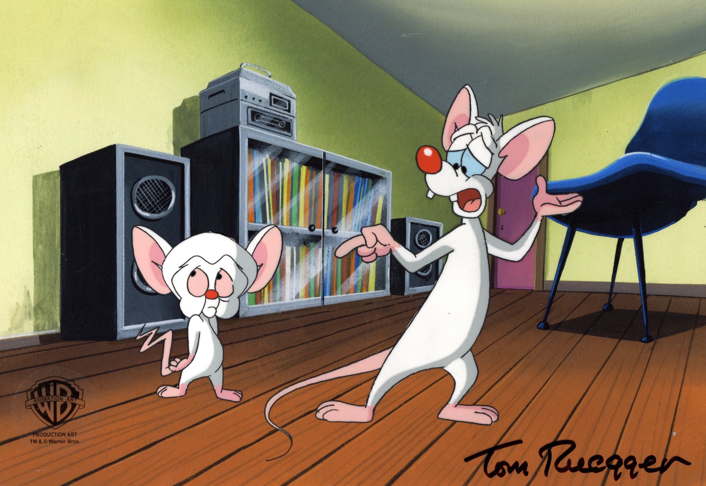 Tom Ruegger Productions Pinky And The Brain Original Production Cel Signed by Tom Ruegger: Pin ...