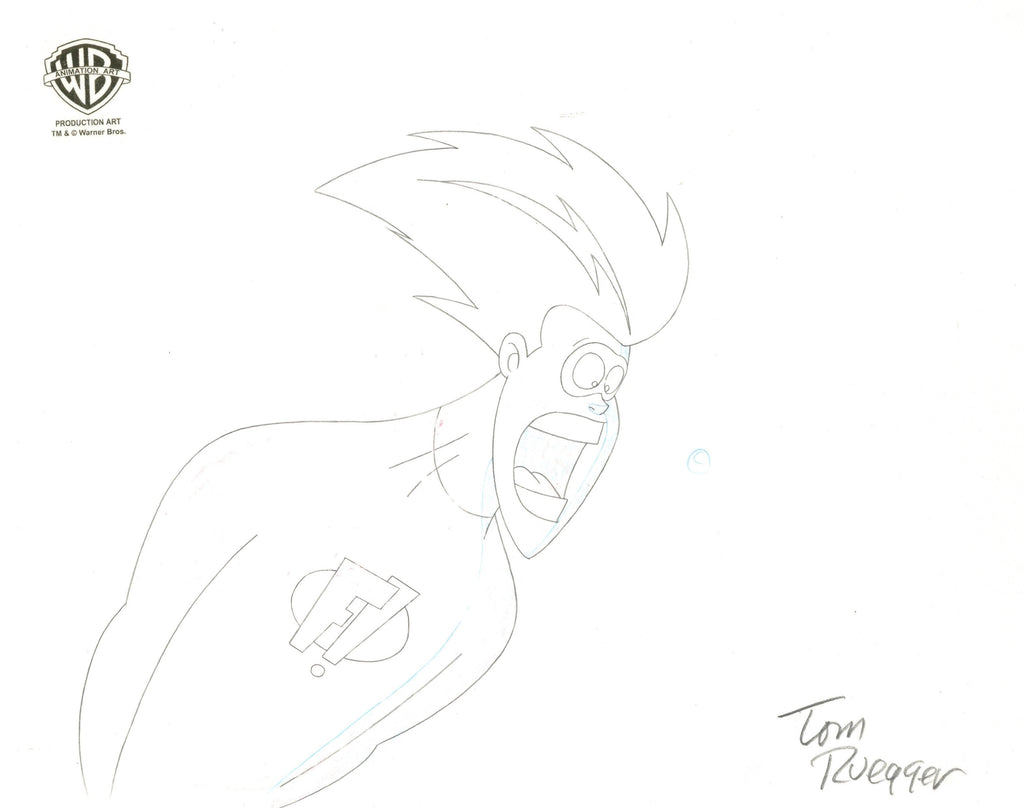 Freakazoid Original Production Cel with Matching Drawing Signed by Tom Ruegger: Freakazoid
