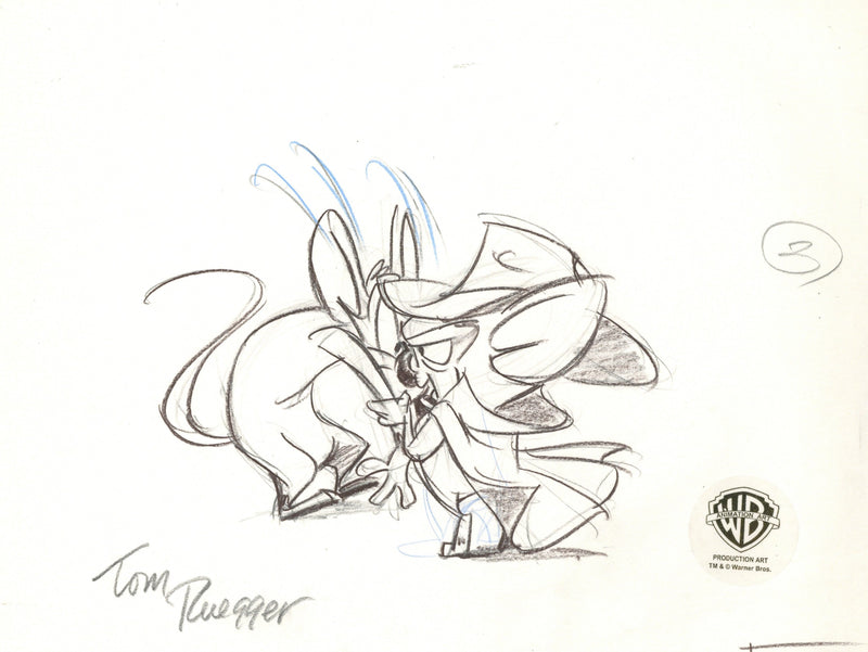 Pinky And The Brain Original Production Layout Drawing Signed by Tom Ruegger: Pinky and Brain