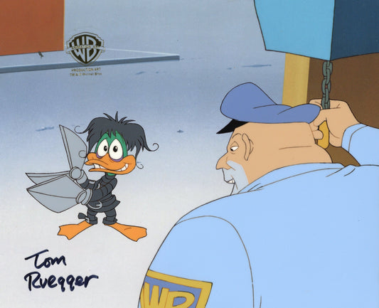 Tiny Toons Adventures Original Production Cel Signed by Tom Ruegger: Plucky Duck and Ralph