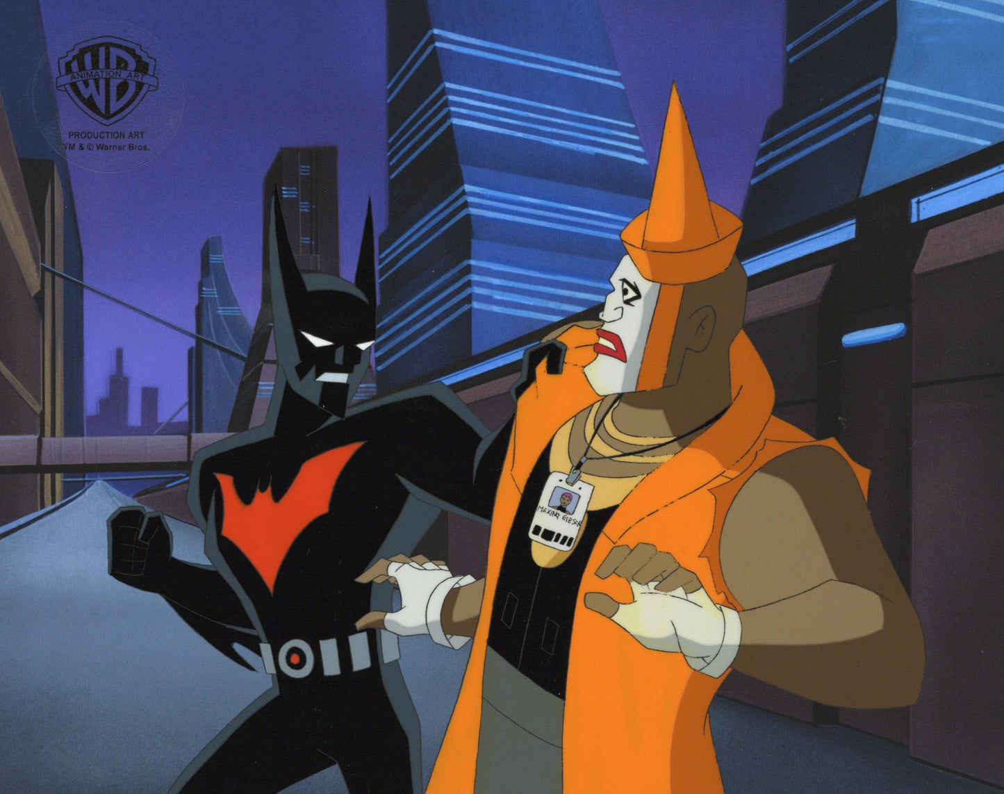 Batman Beyond Original Production Cel with Matching Drawing: Batman and Trey