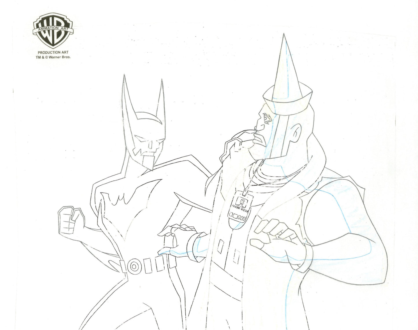 Batman Beyond Original Production Cel with Matching Drawing: Batman and Trey