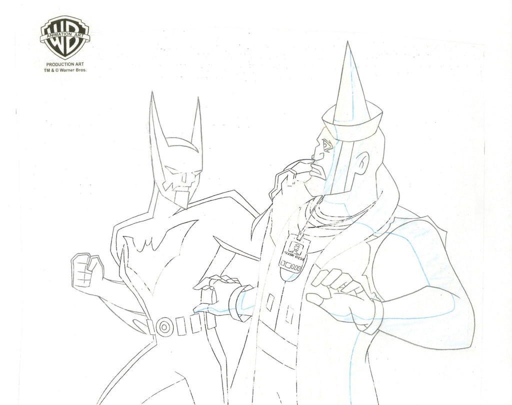 Batman Beyond Original Production Cel with Matching Drawing: Batman and Trey