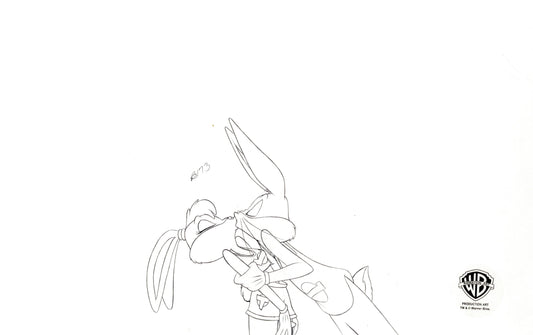 Space Jam Original Production Drawing: Lola Bunny and Bugs Bunny