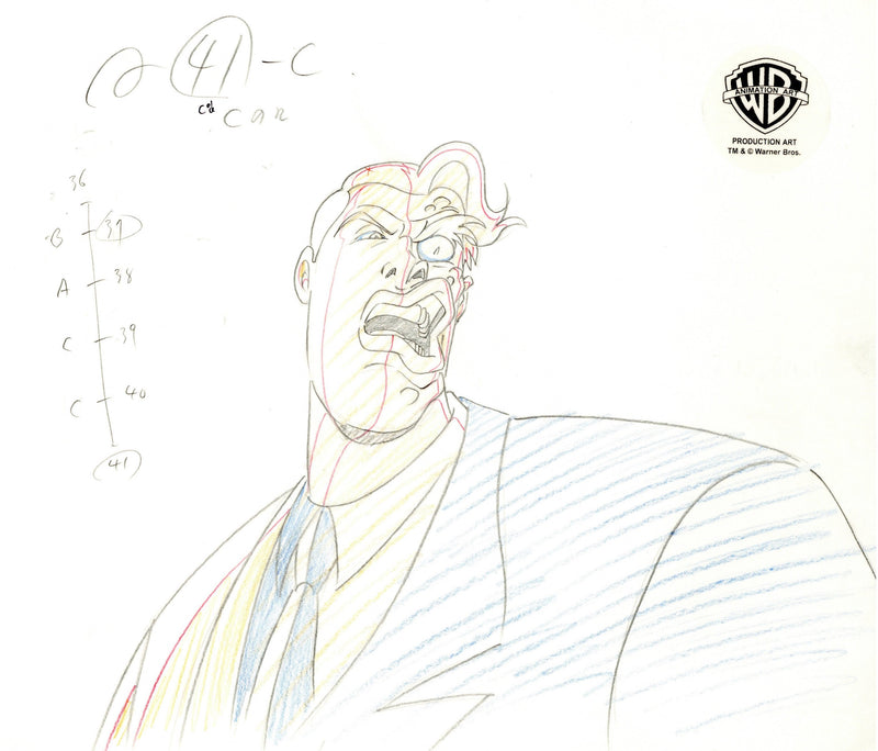 Batman The Animated Series Original Production Drawing: Two-Face