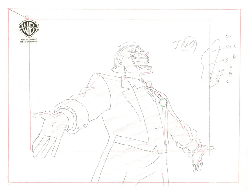Static Shock Original Production Layout Drawing: Joker