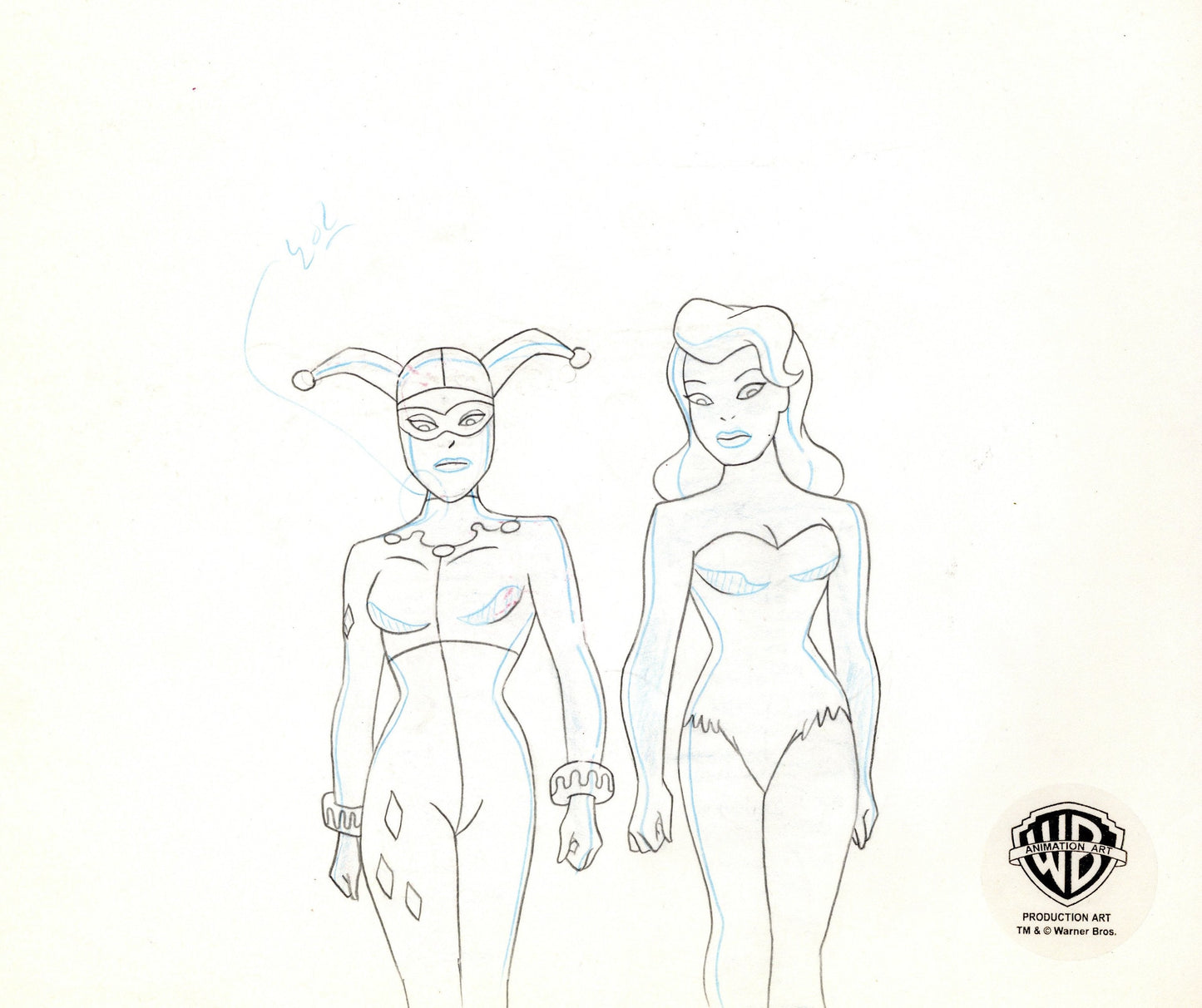 Batman The Animated Series Original Production Drawing: Harley and Poison Ivy