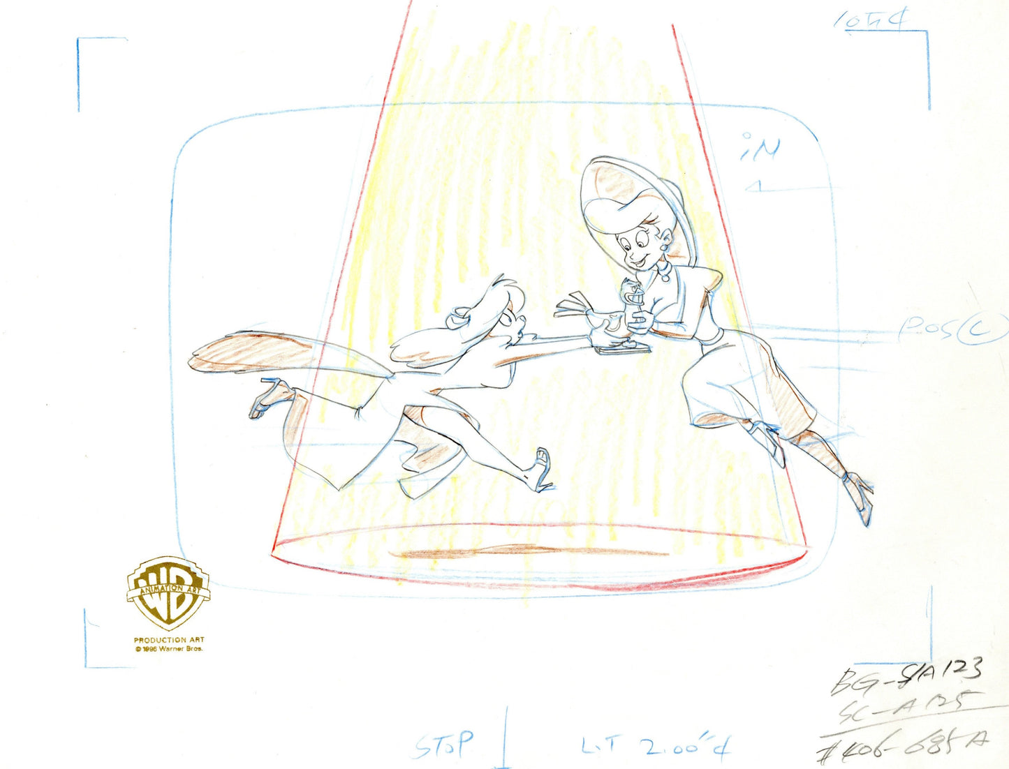 Animaniacs Original Production Layout Drawing: Minerva and Hello Nurse