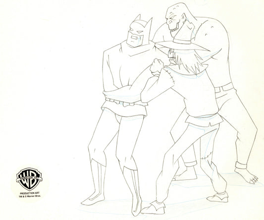 Batman The Animated Series Original Production Drawing: Batman, Scarecrow, and Killer Croc