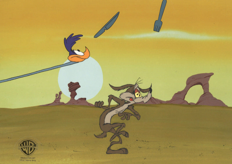 Looney Tunes Original Production Cel: Road Runner and Wile E. Coyote