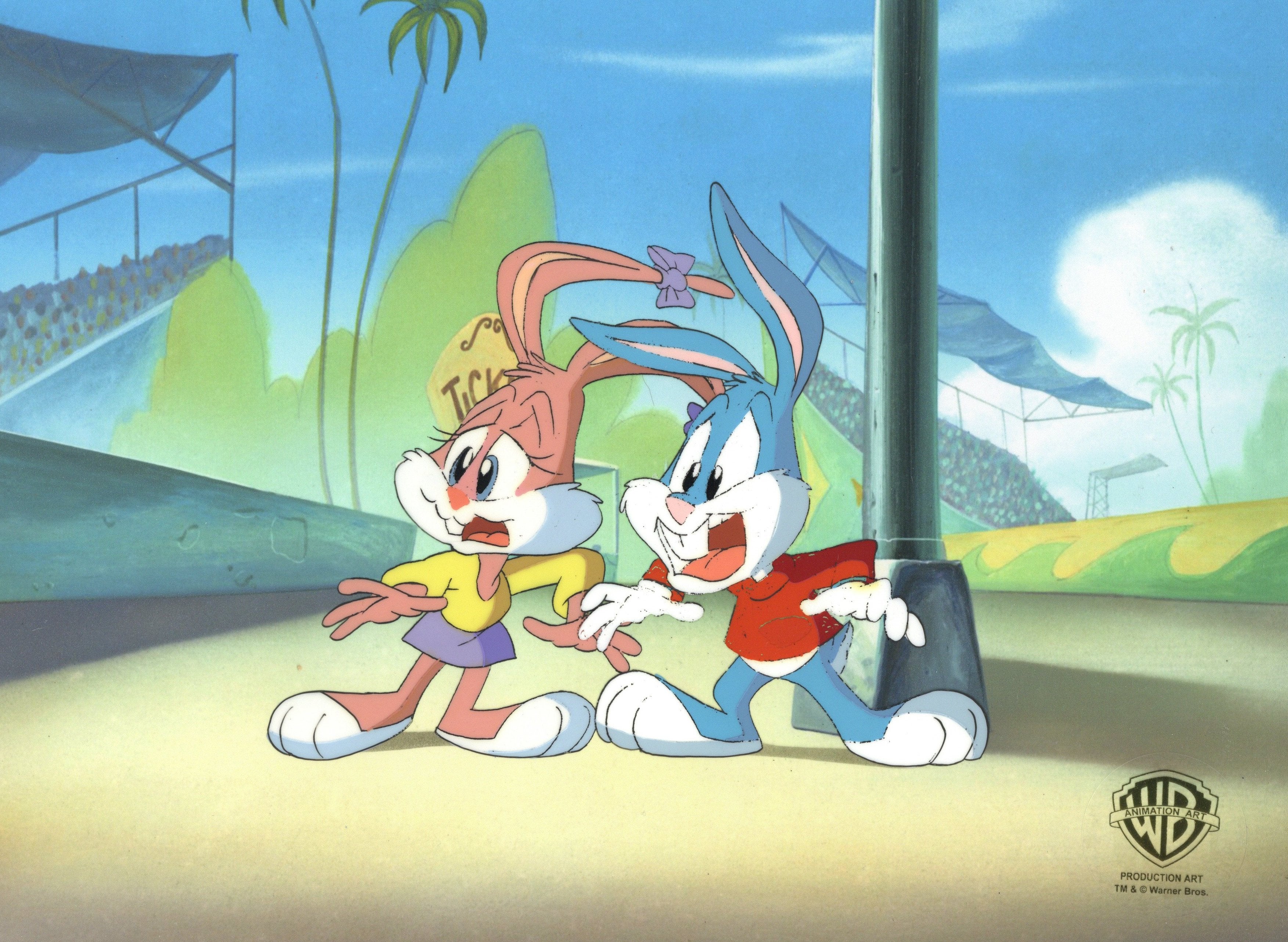 Tiny Toon Adventures Original Production Cel: Babs and Buster Bunny ...
